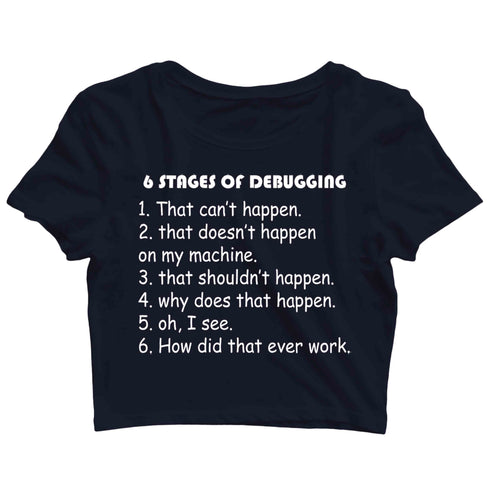 Coding Nerd Engineering CLOUD IS JUST ANOTHER COMPUTER Custom Printed Graphic Design Crop Top T-Shirt for Women